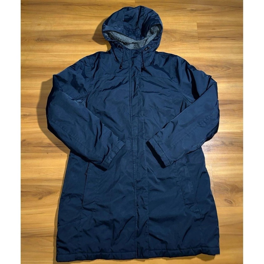 Womens L.L Bean Winter Warmer Fleece Lined Drawstring Full Zip Parka Jacket